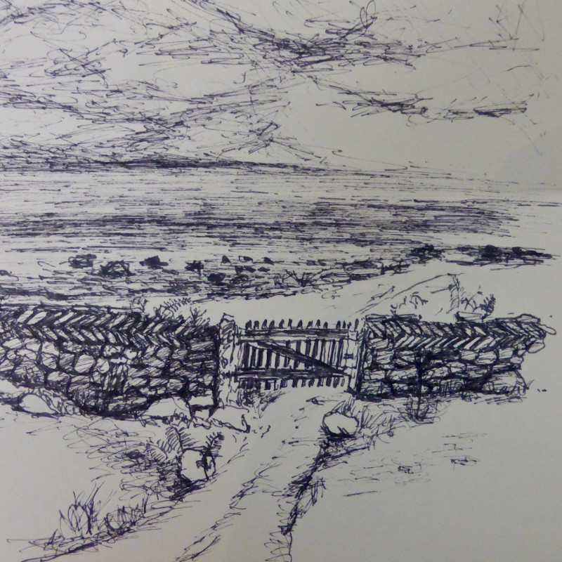 Serie  Normandie 2018  Tusche auf Papier  30 cm X 30 cm