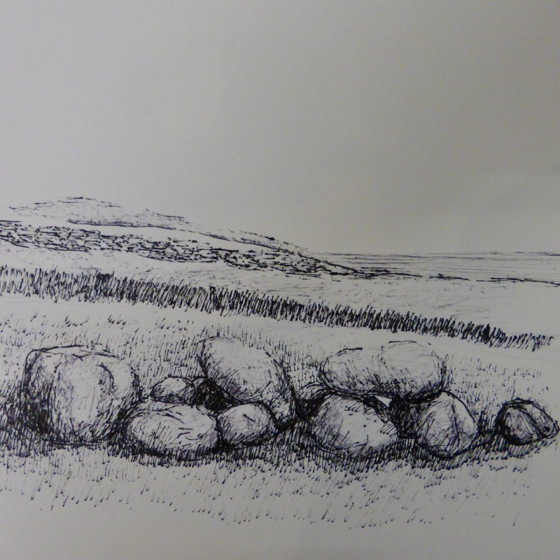 Serie  Normandie 2018  Tusche auf Papier  30 cm X 30 cm  14 