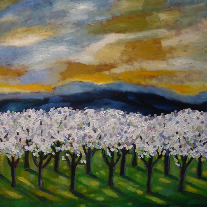 Obstblu  te 2020  O  l auf Leinwand  80 cm x 80 cm