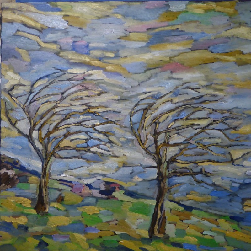 Windbuchen 2020  O  l auf Leinwand  80 cm x 80 cm