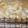 baeume am ufer 1989  oel und pigment auf nessel  130 cm x cm