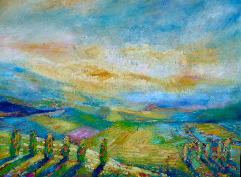 sonnenaufgang 2024  oel auf leinwand  125 cm x cm