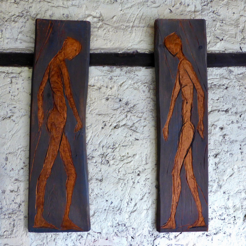 begegnung 2014  eichenholz  je 28 cm x cm